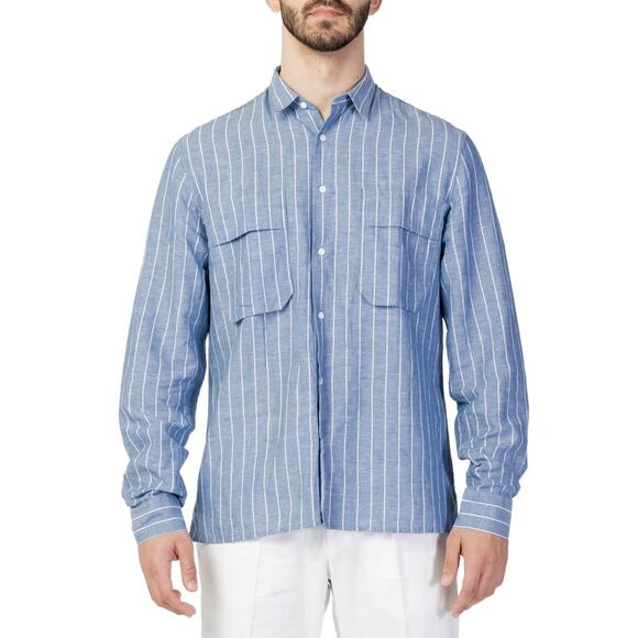 Antony Morato Blue Cotton Pattern Shirt